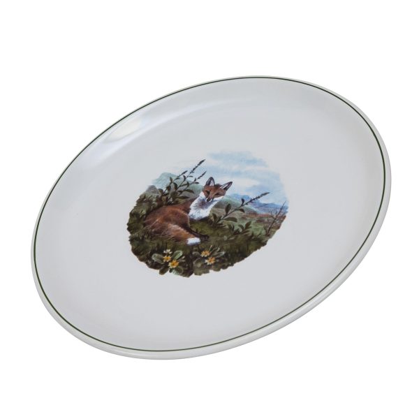 Platte, Cesiro, 28 cm, Weiß mit Fuchsdekor