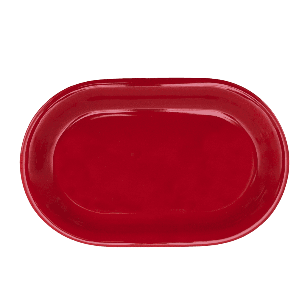 Platte, Oval, 23,5 x 15 cm, Rot glänzend
