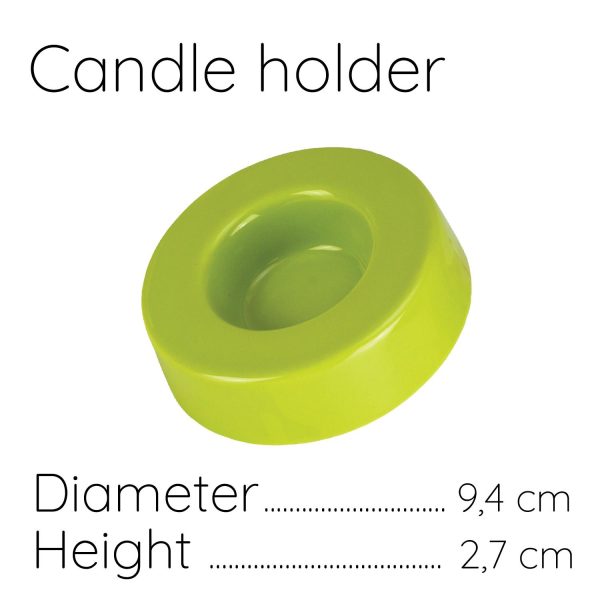Kerzenhalter, rund, 9 cm, glänzend grün