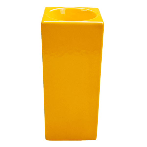 Kerzenhalter, 20 cm, Gelb glänzend
