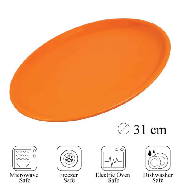 Platte, rund, 31 cm, Glossy Orange