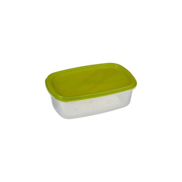Lebensmittelbehälter, rechteckig, 750 ml, grüner Deckel