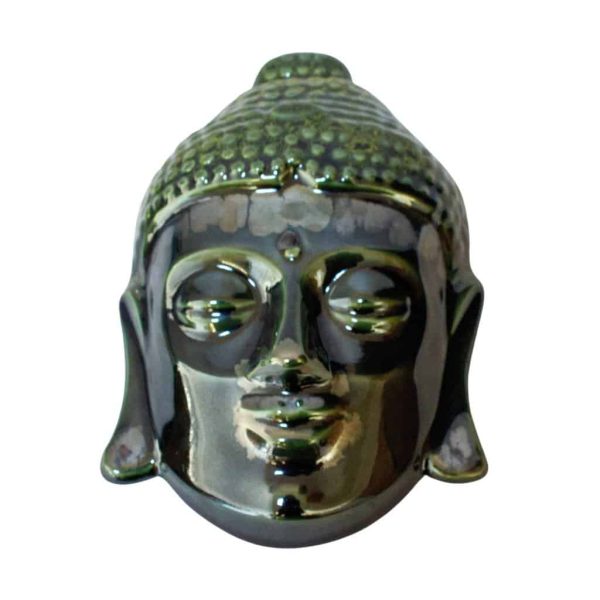 Maske, 25,7 cm x 16,8 cm, glänzendes Grün
