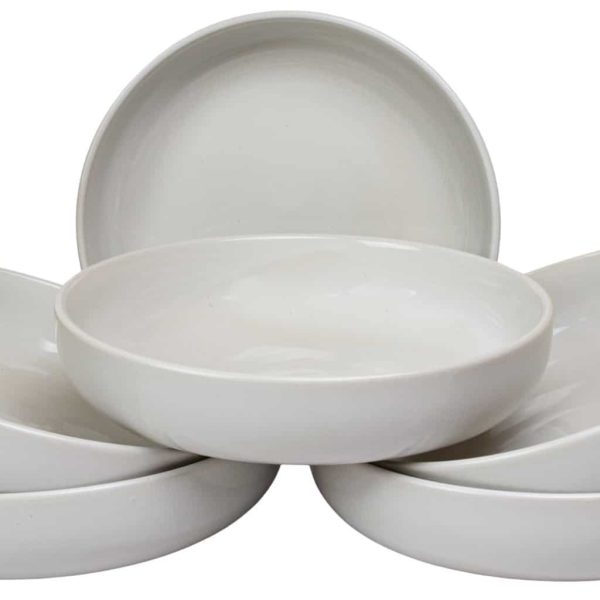 Set aus 6 tiefen Tellern, Cesiro, 19,5 cm, Glänzend weiß