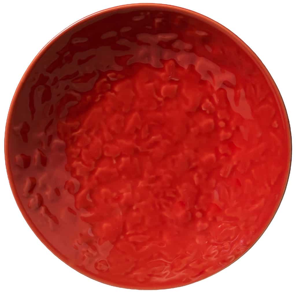Tafelservice für 6 Personen, 18-teilig, Cesiro, Glänzendes Rot, Geprägte Spirale