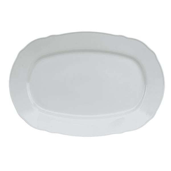 Platte, Cesiro, 44 x 30 x 4 cm, Porzellan, weiß