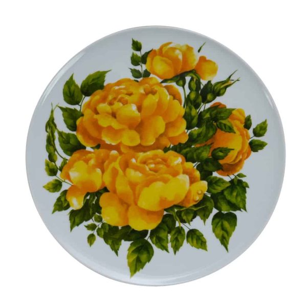 Platte, Cesiro, 28 cm, Weiß mit Rosendekor