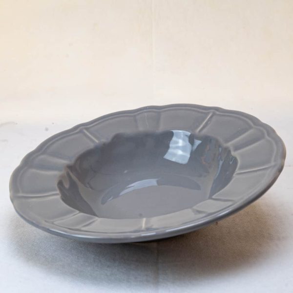 Set mit 6 tiefen Tellern, Cesiro, rund, 22 cm, Glänzendes Grau